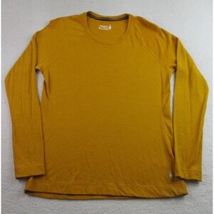 Smartwool Shirt Womens XL Mustard Yellow Merino Wool 250 Crewneck Base Layer